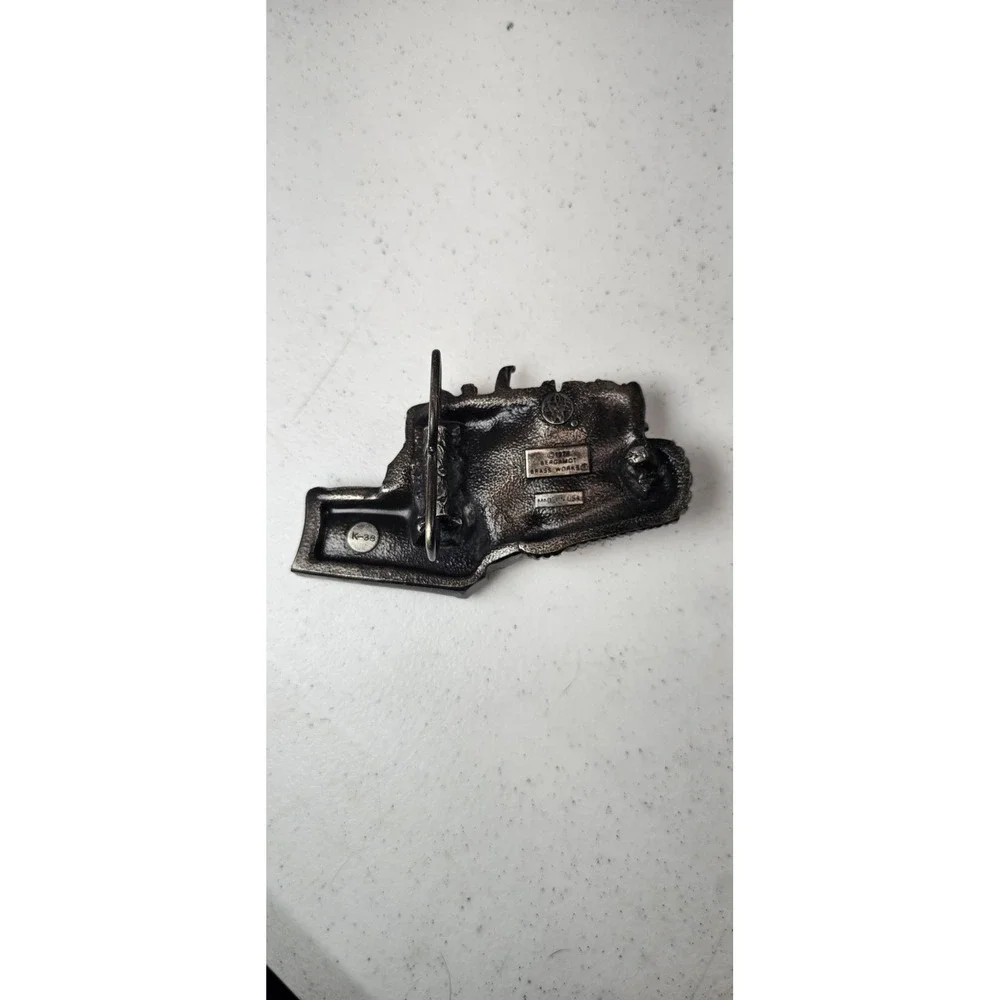 1978‎ Bergamot Brass Works Bulldozer Belt Buckle K-38 Made In USA Dozer